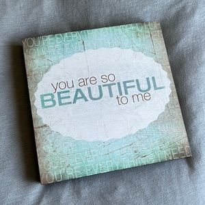 NEW Demdaco “You Are So Beautiful” Wall Art